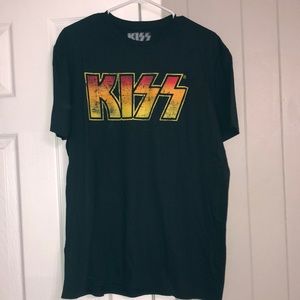 KISS, black concert T-shirt, size large